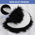 Sibba Faux Fur Fuzzy Area Rug Chair Pad Protectors 30 cm Black Small Round Cover Pillow Cushion Carpet Mat Desk Sofa Seat Couch for Living Room Ki...