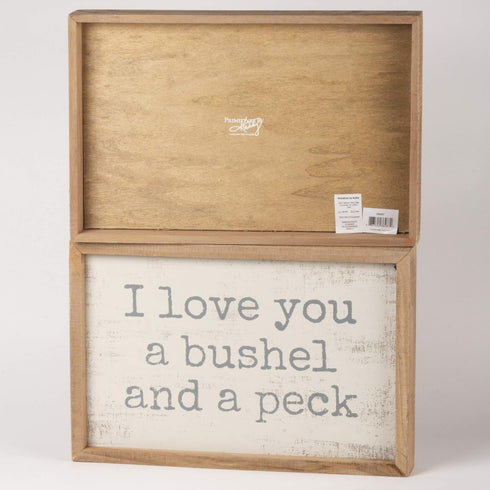 Primitives by Kathy Classic Box Sign, Love You A Bushel and A Peck 15" x 10"...