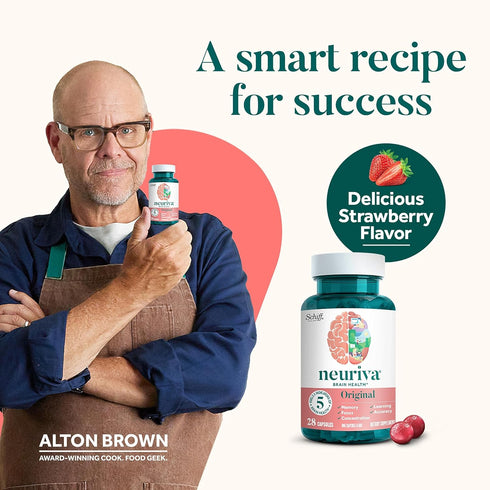 NEURIVA Brain Supplement for Memory & Focus with Phosphatidylserine & Neurofactor, Caffeine-Free Gummies...