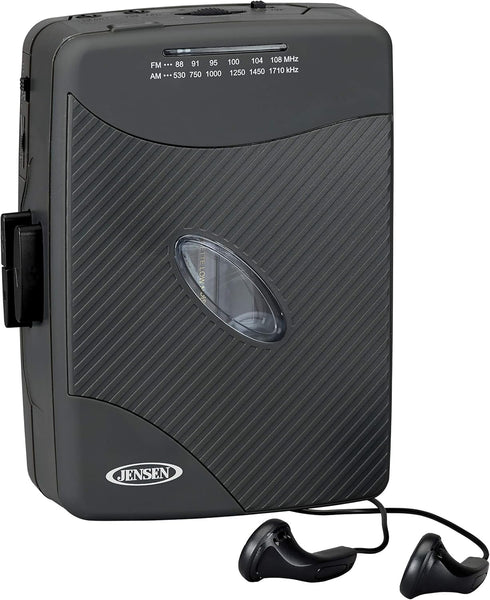 JENSEN Portable Cassette Player, Simple Retro Compact Style with AM/FM Radio, Detachable Belt Clip, and Stereo Earbuds Included...