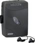 JENSEN Portable Cassette Player, Simple Retro Compact Style with AM/FM Radio, Detachable Belt Clip, and Stereo Earbuds Included...
