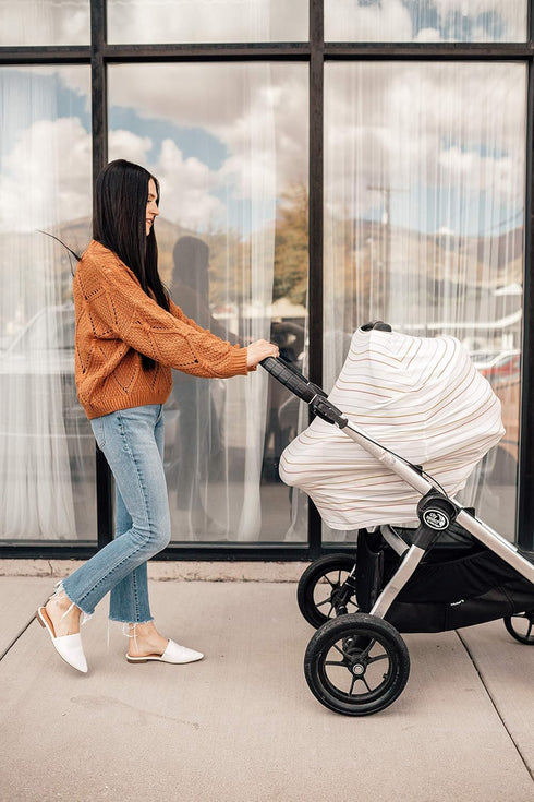 Copper Pearl Multi-Use Cover: Car Seat Covers, Nursing Cover, and Stroller Cover for Sun - Stretchy Fabric, All-Season Use, Stylish Designs, Easy ...