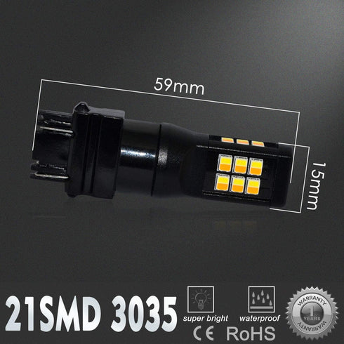 Alla Lighting T25 3157 LED Switchback Bulbs Dual Color White/Amber Turn Signal Lights 3457NA 4157NA 3157A 3757NAK 4057 Extremely Super Bright 3035...