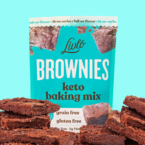 Livlo Keto Brownie Baking Mix - Just 1g Net Carb - Sugar & Gluten Free Keto Desserts, Sweets & Treats - Low Carb, Nut Free, Diabetic Friendly Snac...