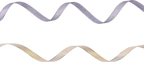 YAKA 3/8 inch 50 Yards Ribbon Shimmer Sheer Organza Ribbon for Craft Bow Party Decoration Packing Ribbons 2 Rolls (Black and Gold, 3/8 inch(10mm))...