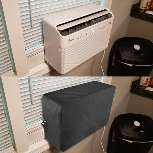 600D Outdoor Air Conditioner Covers and Indoor Air Conditioner Cover for U-Shaped Window Air Conditioner Unit, with Adjustable Hook and Loop Strap...