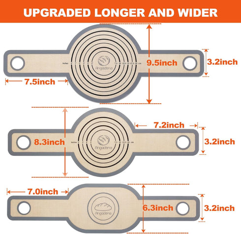 3 Size Sourdough Silicone Bread Sling - Oval and Round Non-Stick & Easy Clean Reusable Oval Silicone Baking Mat for dutch oven. With Long Handles ...