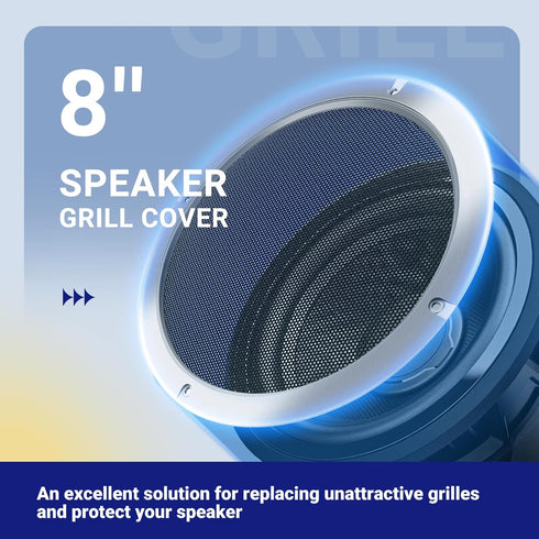 8'' Speaker Grill Cover 2 Packs 8 Inches Steel Mesh Speaker Subwoofer Grille Grill with 8 Screws- Silver...