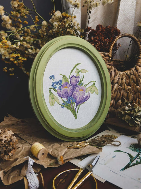 Luca-S Counted Cross Stitch kit Spring Flowers, 17x19cm, DIY...