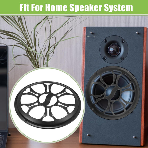 ACROPIX Universal 10" Car Speaker Grills Cover Round 10 Inch Audio Speaker Subwoofer Guard Protective Case with Mounting Screws ABS Black - Pack o...