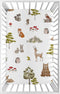 Sweet Jojo Designs Woodland Forest Animals Boy Girl Gender Neutral Unisex Fitted Mini Crib Sheet Baby Nursery Infant Newborn Bed Room Portable Pac...
