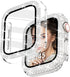 2-Pack Bling Case with HD Screen Protector Women Compatible with Apple Watch 40mm Diamond PC Bumper Full Protective Face Cover for iWatch Series 4...