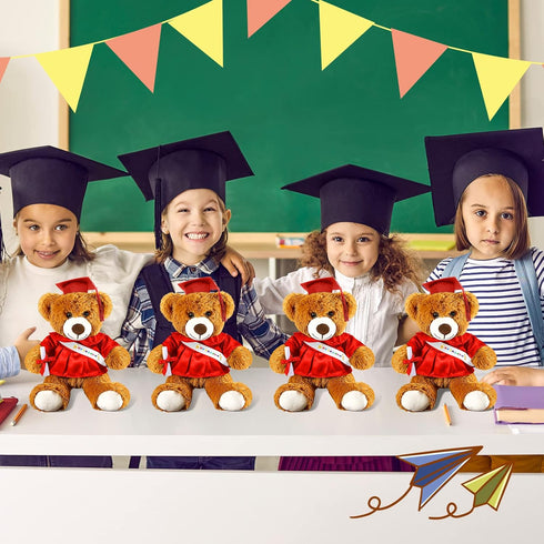 2 Pcs Graduation Bear Plush Stuffed Toy Bear Graduation Gifts Bear Doll Stuffed Bear with Grad Cap Diploma Stuffed Bear Plush Toy for Preschool Ki...