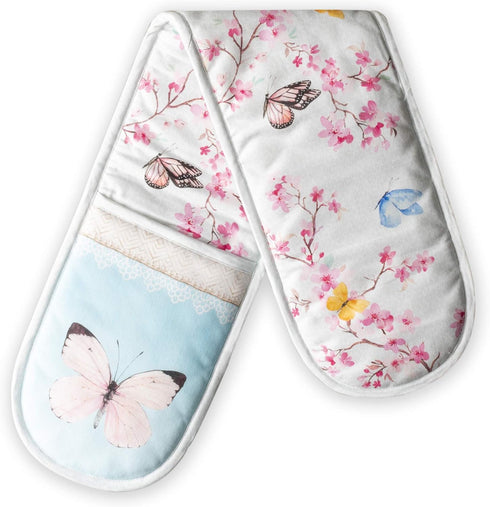Maison d Hermine Blossom in Spring 100% Cotton Easter Double Oven Glove with Loop Heat Resistant for BBQ | Cooking | Baking | Grilling | Microwave...
