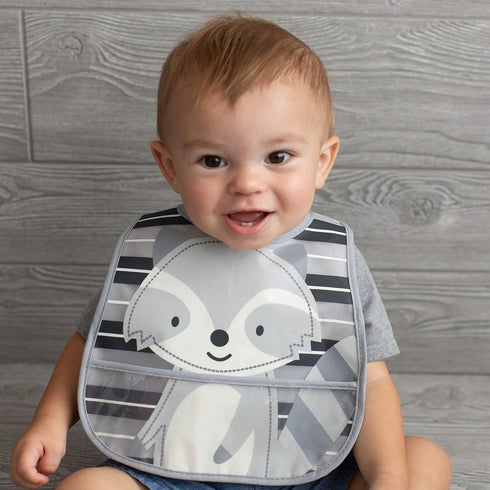 Neat Solutions 2 Pack Water Resistant Toddler Bib Set - Bear & Raccoon, Multi...