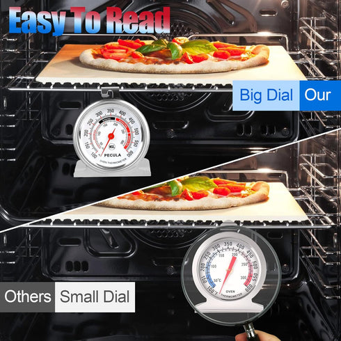 2 Pack Oven Thermometer 50-300°C/100-600°F, Oven Baking Chef Thermometer Instant Read Stainless Steel Thermometer Kitchen Cooking Thermometer, Ove...
