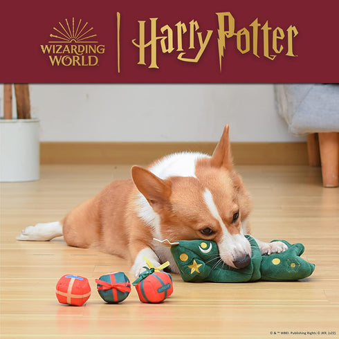 Harry Potter 14" Holiday Tree Burrow Dog Toy with Plush Squeaker Hogwarts House Presents | Dog Toys for Pets, Plush Dog Toy, Dog Squeaky Toy, Toys...