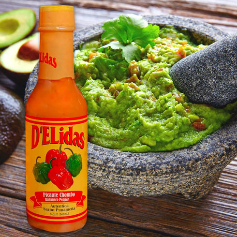 D'ELidas Habanero Hot Sauce, Natural Habanero Pepper Hot Sauce, Chombo Picante Sauce #1 in Panama, Non-GMO, Keto Friendly Food Habanero Sauce, 5 F...