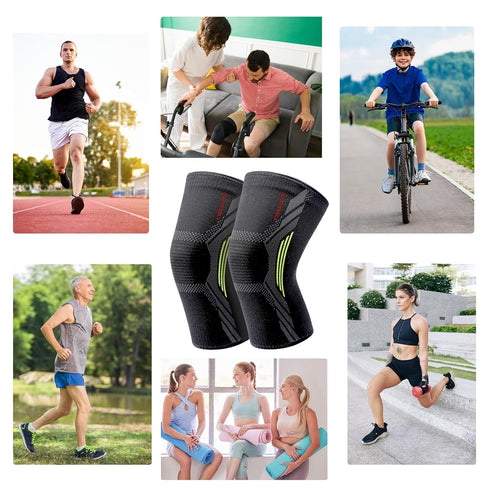 Knee Brace for Women & Men - UFITVELL 2 Packs knee compression sleeve for Knee Pain, Ideal for Gym, Running, Basketball, volleyball, Yoga, Support...