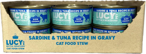 Lucy Pet Products Kettle Creations Sardine and Tuna Cat Stew Recipe in Gravy 2.47oz, Green (LPPFFLW403)...