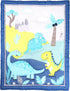 Dinosaurs Crib Quilt for Baby Boys and Girls | Microfiber Crib Comforter for Standard Size Crib | Super Soft Reversible Baby Quilted Blanket...