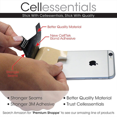 USA Merchant Redesigned Card Holder - Silicone Stick on Cell Phone Wallet with Pocket for Credit Card ID Business Card - iPhone Android & Smartpho...
