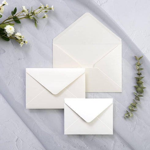 PONATIA 50 Pack A1 Envelopes, 3 5/8 x 5 1/8 Inches Ivory Envelopes Perfect for Weddings Cards, RSVP Cards, Response Cards, Baby Showers, Thank You...