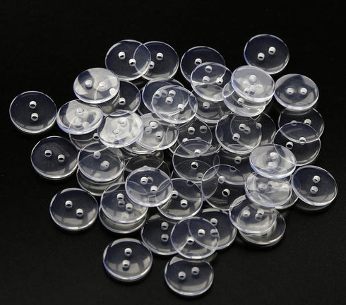 GANSSIA 15mm(5/8 Inch) Plastic Clear Buttons with 2 Holes,Transparent Button for Shirt Sewing Scrapbooking DIY Project, Pack of 200pcs...