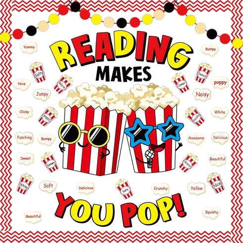 Popcorn Cutouts Popcorn Theme Classroom Bulletin Board Decorations Reading Makes You Pop Themed Birthday Party Supplies for Toddler Kids Students ...