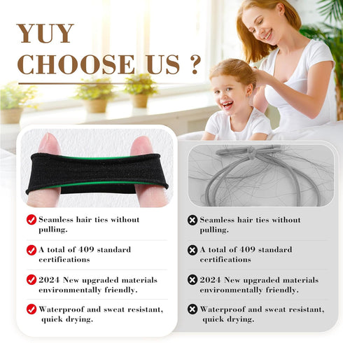120PCS Black Hair Ties, Seamless Hair Ties No Damage Ponytail Holders pony tails hair ties Hair Band Elastics Hair Accessories for Women Girls(Mul...
