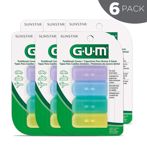 GUM Toothbrush Covers for Travel or Home (6 x 4 count) 24 Covers...