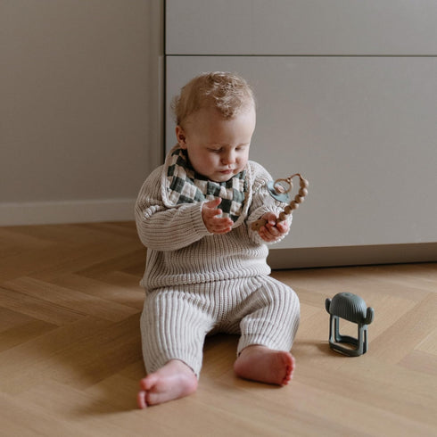 mushie Silicone Baby No-Drop Cactus Teether Toy...