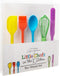 C.R. Gibson Kids in The Kitchen Oil Brush, Spoon, Whisk, Long, Standard Spatula Silicone Utensil Set, Multicolor...