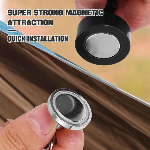 Magnetic Hooks for Canopy, Magnet Clip Hanger with Carabiner for Camping, Heavy Duty Earth Magnets, Cruise Hanging, Multifunctional Tent Canopy, S...