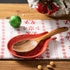 Ceramic Spoon Rest, 7.48 Inches Spoon Holder for Kitchen Counter, Kitchen Accessories, Dishwasher Safe, Red...