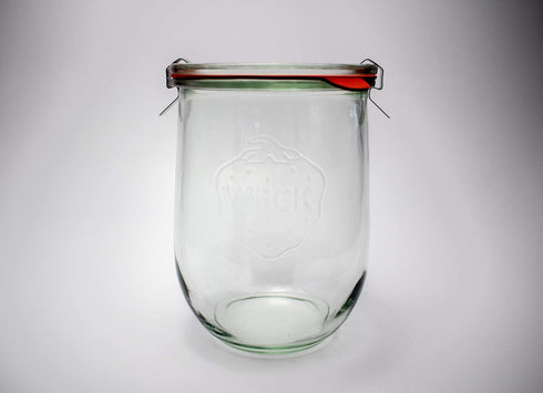 Weck - Large Glass Jars for Sourdough - Starter Jar with Glass Lid - Tulip Jar with Wide Mouth - Weck Jars 1 Liter Includes (Keep Fresh Cover)...