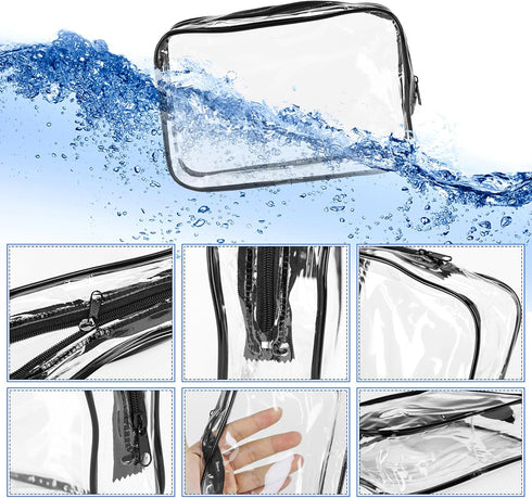 15 PCS Transparent Cosmetic Bags Clear Toiletry Bags Waterproof Makeup Bags PVC Plastic Zippered Organizer Cases for Travel Vacation Bathroom......