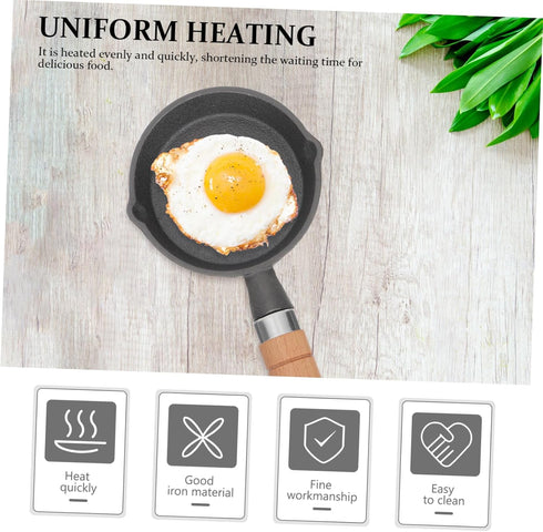 Zerodeko Mini Omelet Pan Metal Detectors for Adults Round Griddle Hard Ground Tent Pegs Kitchen Cooking Pan Rolled Omelet Pan Nonstick Cookware Sq...