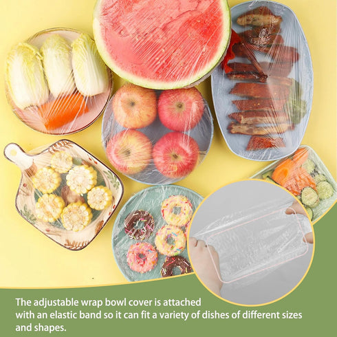 400 Pcs Fresh Keeping Bags,Plastic Food Storage Covers,Elastic Sealing Bowl Lids,Adjustable Wrap Bowl Covers for Family Kitchen Outdoor Picnic...