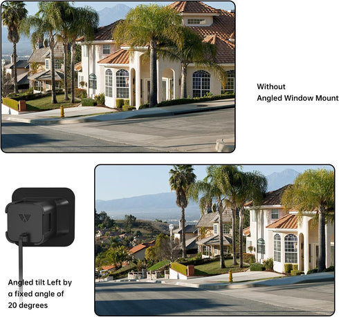 Window Mount for Wyze Cam V3/V3 Pro/V4, Angle Tilt (Up/Down/Left/Right), No Screws, No Reflections, Damage-Free, Glass Windows/Doors Bracket Holde...