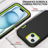 iPhone 15 Case with 2 Pack Screen Protector - Heavy Duty Shockproof Military Grade Drop Protective Full Body Rugged Dust-Proof Cover(Blackgreen).....