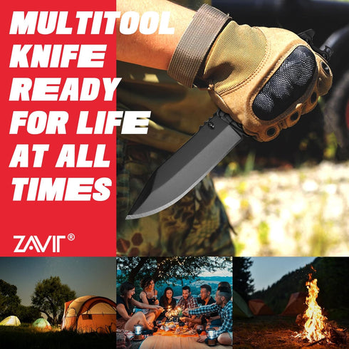 19 In 1 Multitool Pocket Knife - EDC, Outdoor, Camping Gear, Pocket Knife for Men, Brother, Uncle, Grandpa, Cool Gadgets Gifts Idea, Stocking Stuf...