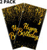Aneco 2 Pack Black Gold Happy Birthday Tablecloths Party Table Cloth Covers Table Covers for Party Decorations Wedding Supplies, 108 x 54 Inches...