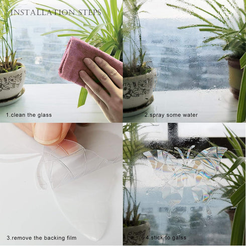 Butterfly Static Window Clings Anti Collision Window Decals for Bird Strikes, Glass Awareness Stickers, Stop Birds Flying into Windows, Set of 20...