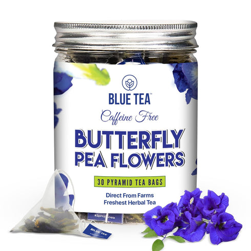 BLUE TEA - Butterfly Pea Flower Tea - 30 Count - Plant Based Tea Bag | ANTIOXIDENT RICH | Flower Based - Herbal Tea - Caffeine Free - Detox Tea - ...