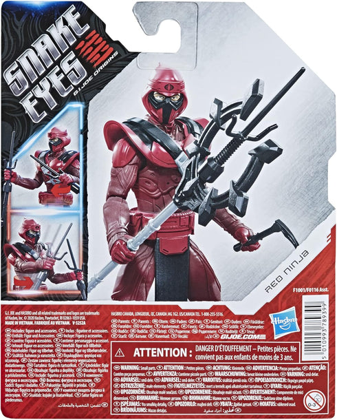 G.I. Joe Snake Eyes Origins Red Ninja Action Figure Collectible Toy with Action Feature and Accessories, Toys for Kids Ages 4 and Up...