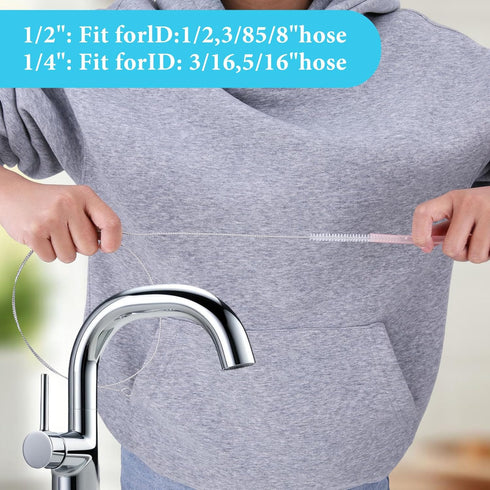 4PCS Straw Cleaners 40 Inches Straw Cleaner Brush Extra Long, Slim Wire Sink Drain Brush for Straw, Kegerator, Feeding Tube, Siphon Hose, Sunroof ...