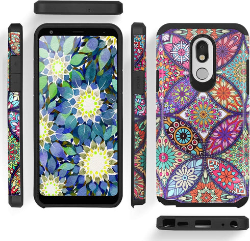 TJS Phone Case Compatible with LG Stylo 5/LG Stylo 5 Plus/LG Stylo 5V/LG Stylo 5X, Dual Layer Hybrid Shockproof Protection Impact Cover (Mandala)...