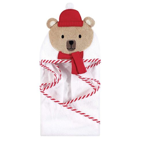 Hudson Baby Unisex Baby Cotton Animal Face Hooded Towel, Bear W Scarf, One Size...
