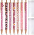 Sherr 7 Pcs Fancy Pens for Women Cute Pens Sparkly Glitter Pens with 10 Pcs Black Ink Refills Pretty Pen Gifts Journaling Pens for Girls Office Sc...